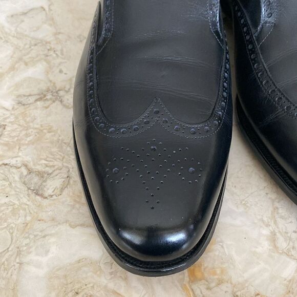 Peal & Co. For Brooks Brothers Slip On Wingtip Leather Shoes - Size 13D - Picture 7 of 14